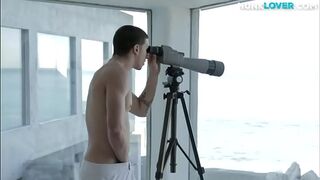 Sixpack amateur jock teases body and jerks for cumshot