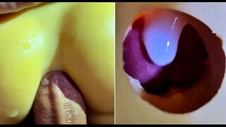 Filling your ass with hot cum! A huge dick cums in a tight ass! Anal orgasm!