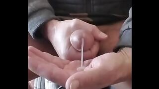 handjob and nice cumshot from my very stiff cock