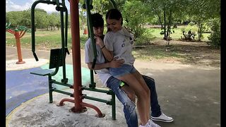 DAY 1 - STEPBROTHER INVITES HIS STEPSISTER TO BED AFTER EXERCISING IN THE OUTDOOR PARK - Surprise creampie for STEPSISTER! - FUCKED FAMILY
