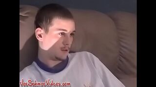 Beefy American Jason sucking straight dick and cumshot