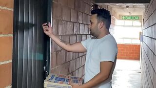 Delivery guy takes payment for delivery with my ass, he gives it to me so hard and impregnates me in my house. Hard sex between two men!