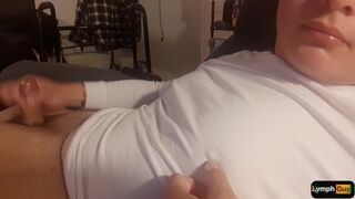 Amputee with Lymphedema cums and plays with his nipples | my weird disability devotee chubby