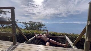 Aesthethic boy show his bulge and flex his shred muscles