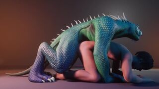 Scalie Reptile (Corbac) Orgasms Together with Guy (Gay Sex) | Wild Life Furry