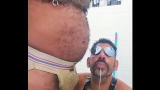 HUMAN TOILET. THE PLEASURE OF MAKING A URINAL SUB. AND STILL EATING THE GREASE FROM MY DICK