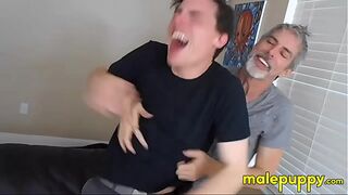 Richard got rubbed and tickles burglar Aiden Valentine on the ribs and his bare feet