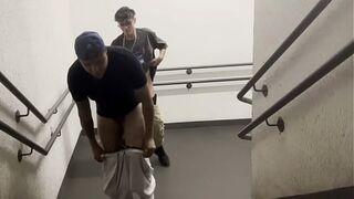 PUBLIC SEX. MALES FUCK HARD ON THE EMERGENCY STAIRS (TEASER)