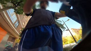 The wind makes my dick show when I ride a scooter