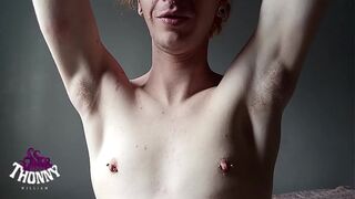 Male talking dirty and playing with his armpits