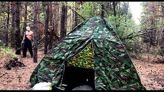 Masked Villain Fucks Tired Tourist in Tent / HORROR PORN / Russian gay