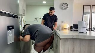 Lati took me in stockings and came inside my boypussy