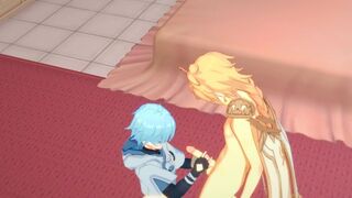 Genshin Impact Yaoi - Aether and Chongyun handjob and fucked