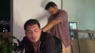 Sex with my friend secretly and cum inside on the terrace of the house