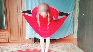 18 Uncensored Crossdresser Mommy's Dress Dancing Nude Striptease Hot Booty Blonde Redhead Homemade
