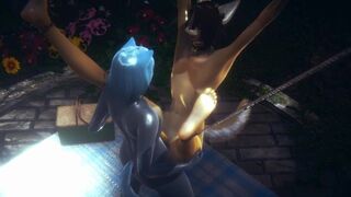 Furry Yaoi Cat & Fox sex in rainning day