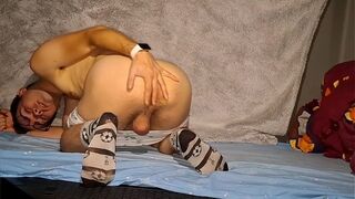 College boy waited all day to play with his cock