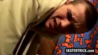Two skater hunks slapping each others asses hard