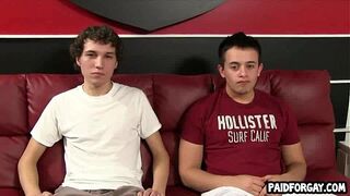 Straight amateur hunk sucking on a cock for money