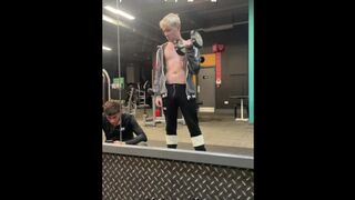 Sweaty gym lads fuck in the changing room showers