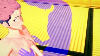 Jujutsu Kaisen Yaoi - Yuji rubbing a dick in his chest