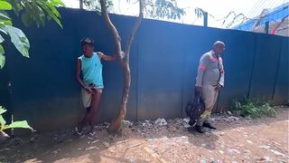 They were caught on camera on a labor day, in the middle of a huge mess on the construction site.