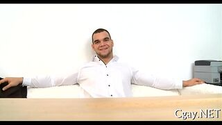 Obscene fellatio for lusty gay