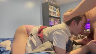 Breeding daddy’s good boy deep in a skirt (full vid on only fans thustin69)