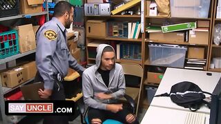 Male Thief Has To Satisfy The Security Officer To Get Away Of Fine