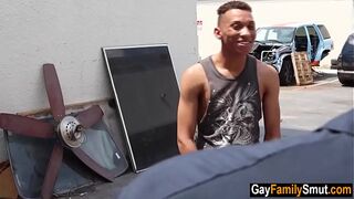 Black stepson fucks stepdad to get his car fixed