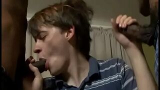 Black Muscular Gay Man Fuck White Sexy Teen Boy Hard 12