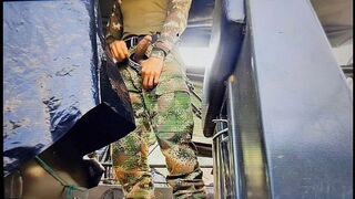 Colombian soldier is caught masturbating in the battalion and the forest
