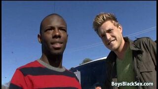 Black boy and white guy in interracial gay scene 13