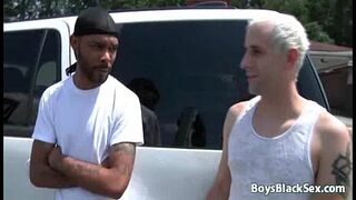 Black boy and white guy in interracial gay scene 07