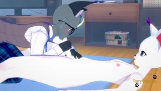 Anima Crossing Digimon - Raymon blowjob to Gatomon