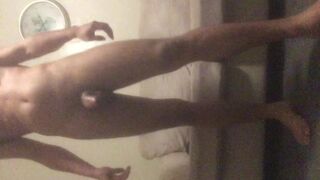 Latino man jerks off and cums real good