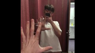 Dream Boy beautifully Masturbation on herself at the Mirror / Big Dick 23cm