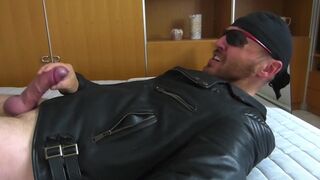 Cumshot on my lerather jacket (1)