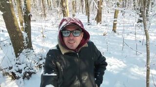 Winter walk in the forest