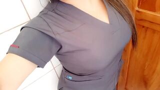 OLD CLEANING LADY MASTURBATES IN THE BATHROOM DURING BREAK