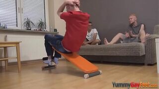 Fetish stud gets jizzed after bareback