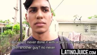 LatinoJuice.com - Straight guy Ariano maintains eye contact with me while he blows my big dick