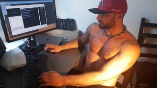 Muscle hunk trying on some new gear / fetish / sport (Paul Europe)