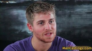 Pretty face gay stud Logan takes rigid gay video