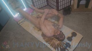 Yoga Spirit Exercise Straight Edge Hoilday Stretch Teasing Fun Dangling Close Up Cock Twink Shorties