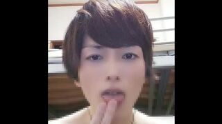 Twink Japanese finger blowjob! Drooling and Chupa Koki! 040