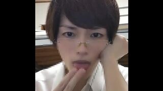 Twink glasses boys finger blowjob! Drooling and Chupa Koki! 044