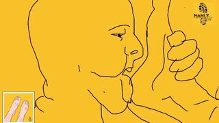 Little Mr Piggy man gives me a nice foot cleaning with his submissive tongue - Manlyfoot - Animated