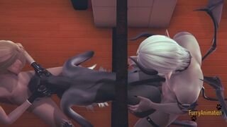 Genshin Impact Furry - Zhongli Cat Threesome with POV (Uncensored)