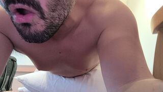 Straight man play with his huge cock and cums with big moans for you